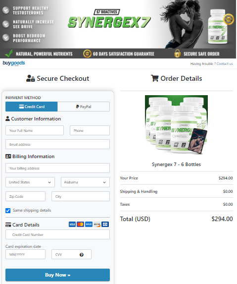 Synergex 7 Order Page